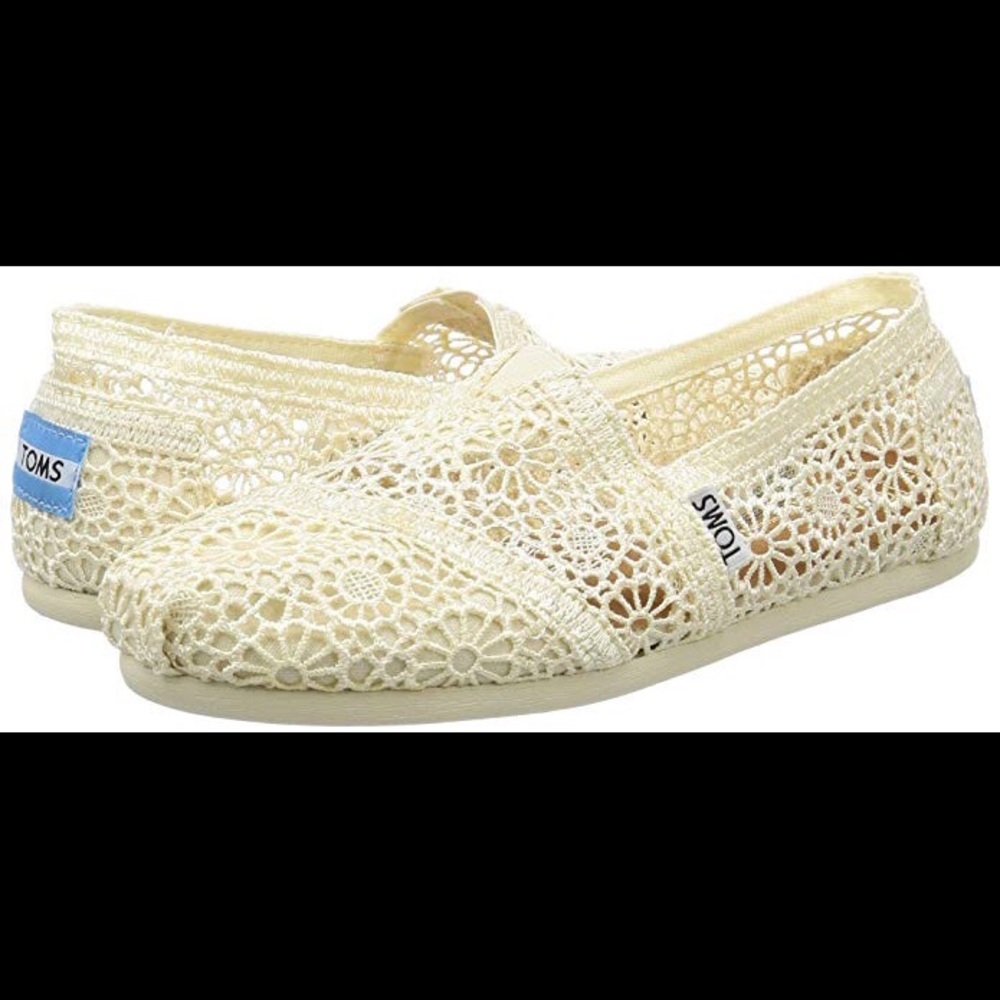 TOMS Natural Moroccan Crochet Flat